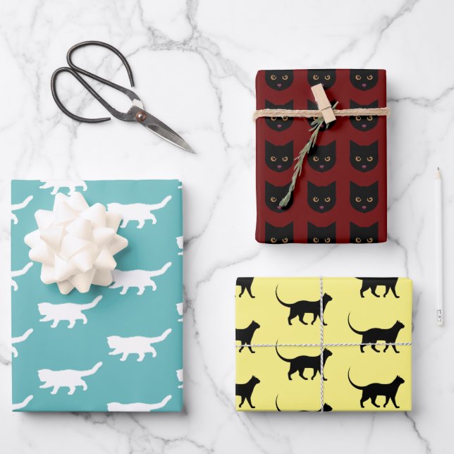 Crazy Cat Bundle Geschenkpapier Set (Vorderseite)