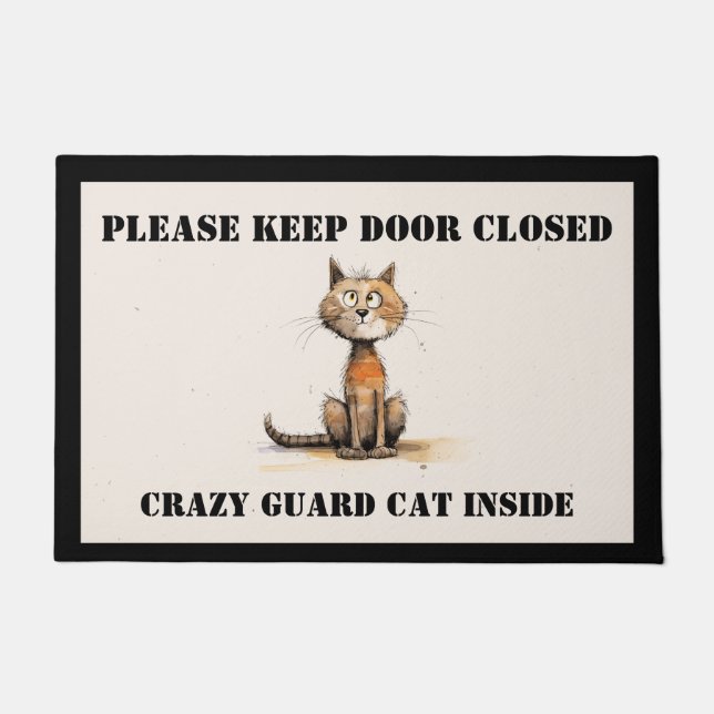 Crazy Cat Door Mat Fußmatte (Vorderseite)