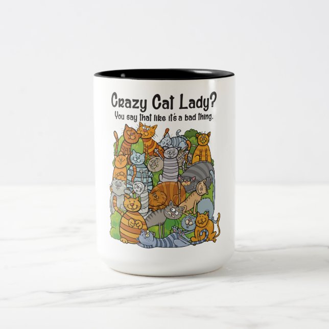 Crazy Cat Lady 2 Toned Tasse (Mittel)