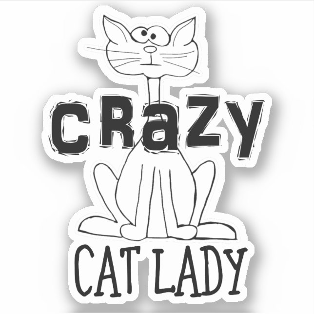 Crazy Cat Lady Aufkleber (Vorderseite)