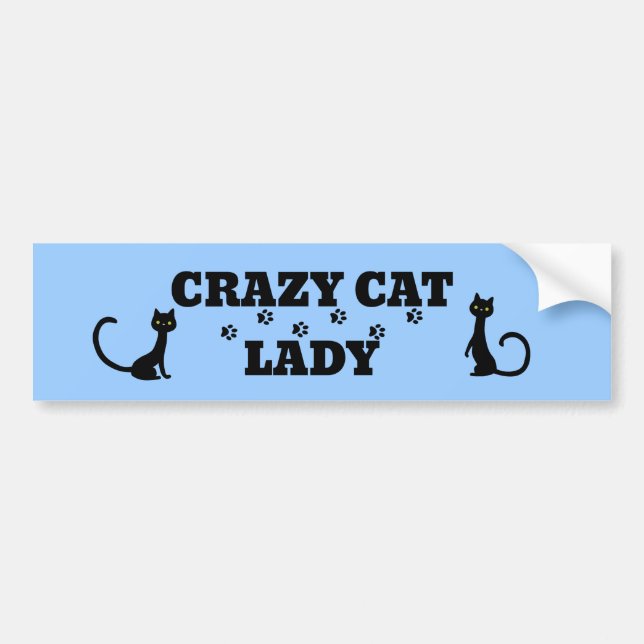 Crazy Cat Lady Autoaufkleber - Farbe ändern (Vorne)