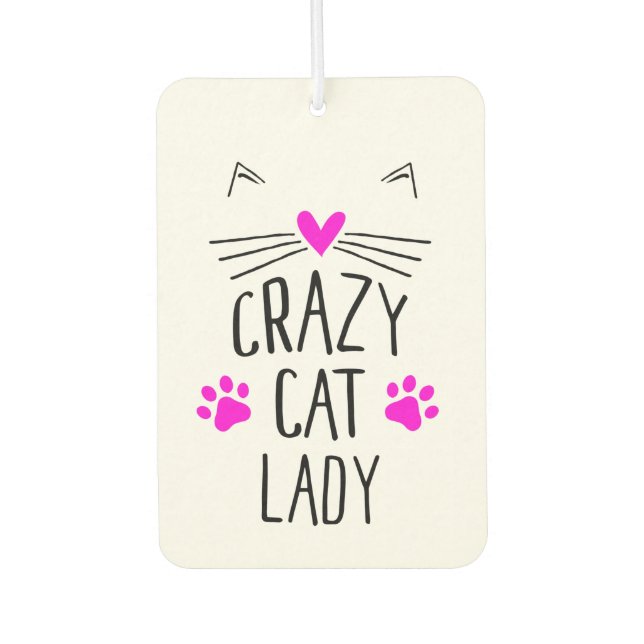 Crazy Cat Lady Autolufterfrischer (Vorderseite)