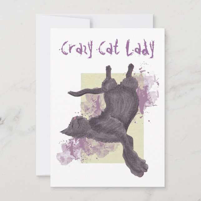 Crazy Cat Lady Birthday Invasion Einladung (Vorderseite)