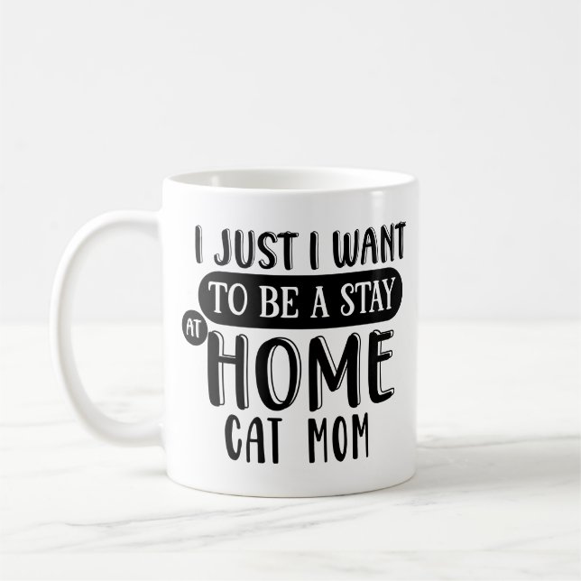 Crazy Cat Lady | Bleibe auf Zuhause Cat Mama Spaß Kaffeetasse (Links)