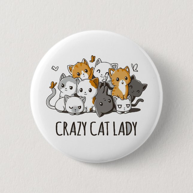 Crazy Cat Lady Button (Vorderseite)