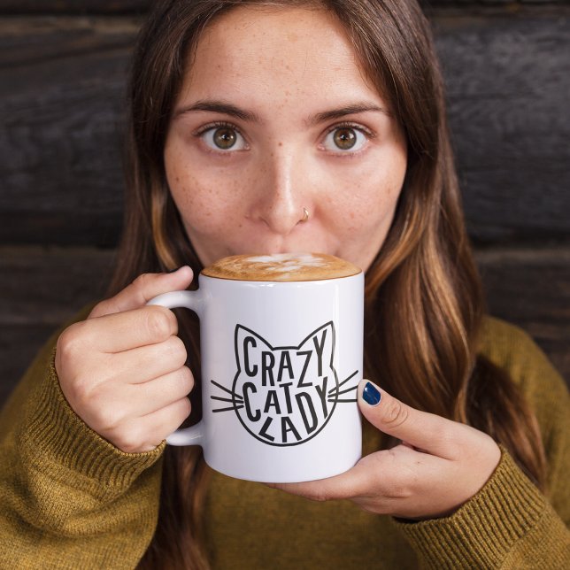 Crazy Cat Lady Cat Face Kaffeetasse (Von Creator hochgeladen)