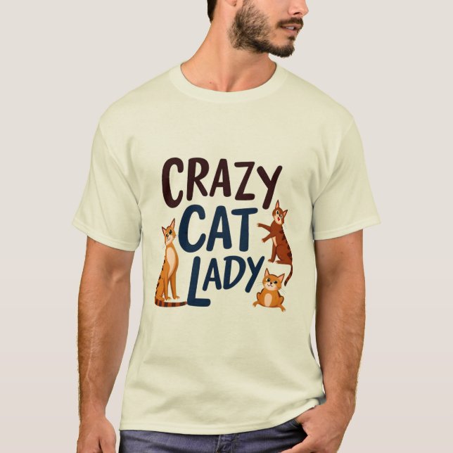 Crazy Cat Lady Club - Niedliches Trio Kitty Design T-Shirt (Vorderseite)