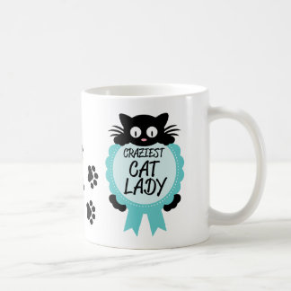 Crazy Cat Lady Craziest Award Paw Print Funny Gift Kaffeetasse