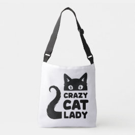 Crazy Cat Lady Crossbody Tasche / Messenger Bag