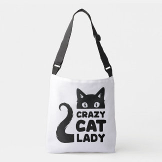 Crazy Cat Lady Crossbody Tasche / Messenger Bag