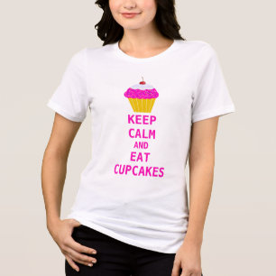 Crazy Cat Lady Eats Cakes Behaltend Calm Eat Cupca Tri-Blend Shirt