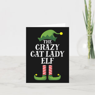 Crazy Cat Lady Elf Matching Familiengruppe Weihnac Karte