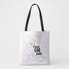 Crazy Cat Lady farbenfrohe Cartoon Pattern Geschen