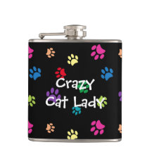Crazy Cat Lady farbenfrohe Paw Prints