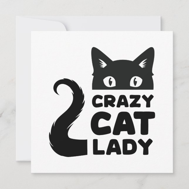 Crazy Cat Lady Flat Note Card / Grußkarte Karte (Vorderseite)
