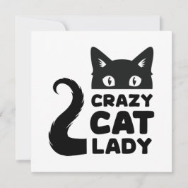 Crazy Cat Lady Flat Note Card / Grußkarte Karte