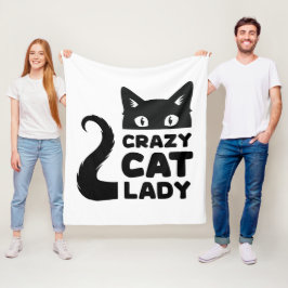 Crazy Cat Lady Fleece Blanket