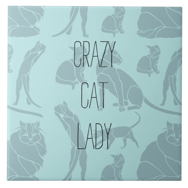 Crazy Cat Lady Fliese (Vorderseite)