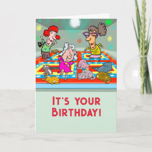 Crazy Cat Lady Freunde tanzen in einer Disco. Karte