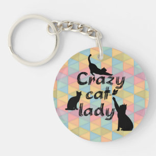 Crazy Cat Lady Fun Funny und Coole spielerische Ka Schlüsselanhänger