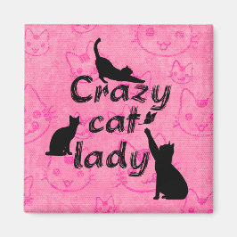Crazy Cat Lady Fun Playful Cats Magnet