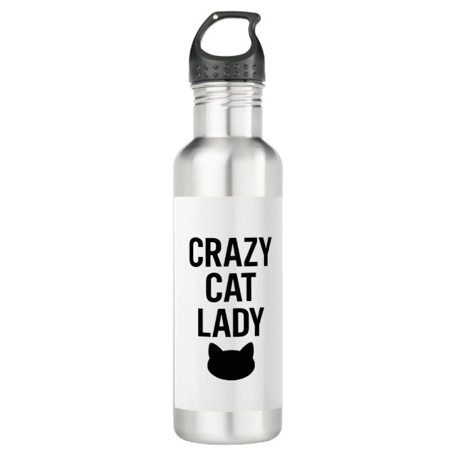 Crazy Cat Lady - Funny Cat Lover Geschenk Edelstahlflasche (Vorderseite)