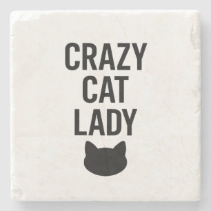 Crazy Cat Lady - Funny Cat Lover Geschenk Steinuntersetzer
