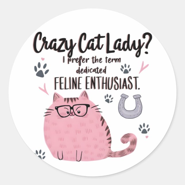 Crazy Cat Lady? Funny Cat Lover Gift  Runder Aufkleber (Vorderseite)