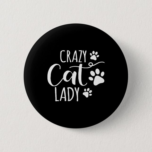 Crazy Cat Lady Funny Cat Meow für Männer Frauen Li Button (Vorderseite)