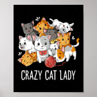 Crazy Cat Lady Funny Girls Women Kitten Animal Lov
