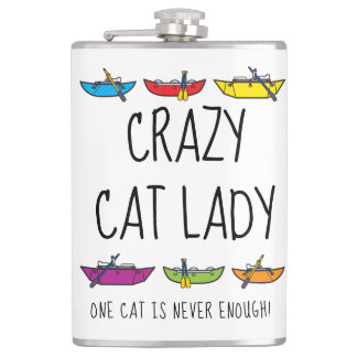 Crazy Cat Lady Funny Rafter Flachmann