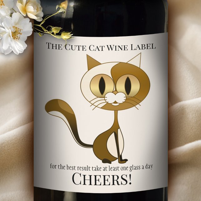 Crazy Cat Lady Funny Wine Label Weinetikett (Von Creator hochgeladen)