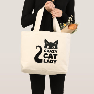 Crazy Cat Lady Grocery Tote Bag Jumbo Stoffbeutel