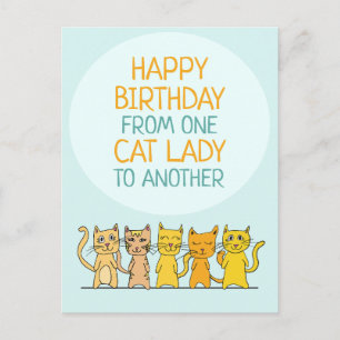 Crazy Cat Lady Happy Birthday Postkarte
