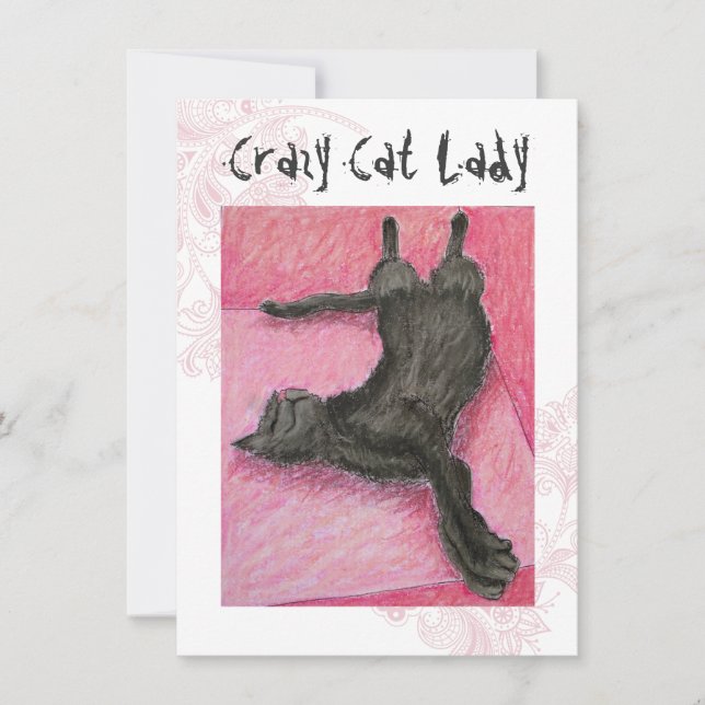 Crazy Cat Lady Indie zum Geburtstag einlädt Einladung (Vorderseite)