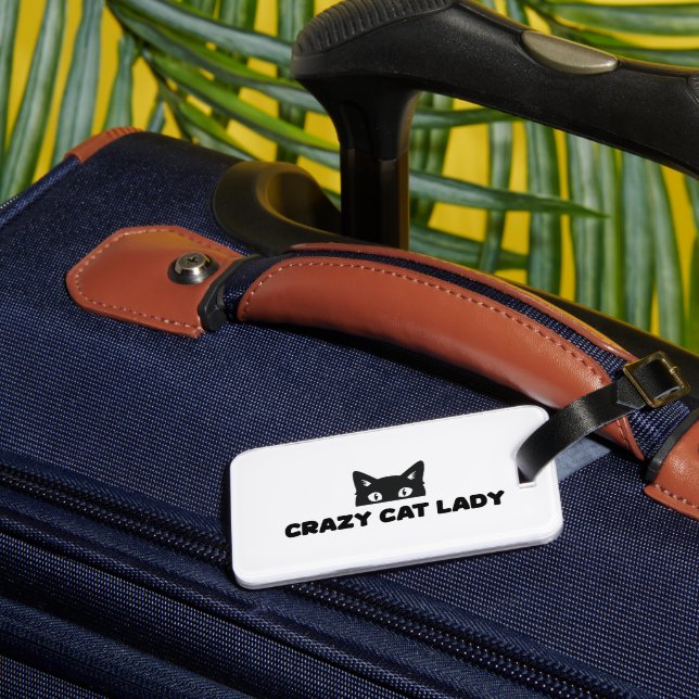 Crazy Cat Lady Luggage Tag Gepäckanhänger (Rückseite Insitu 1)
