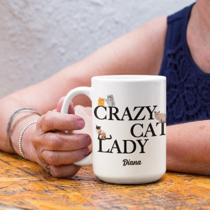 Crazy Cat Lady Niedlich Personalisiert Kaffeetasse