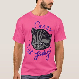 Crazy Cat Lady Niedlich Tiger Strip Tabby Cat Art  T-Shirt