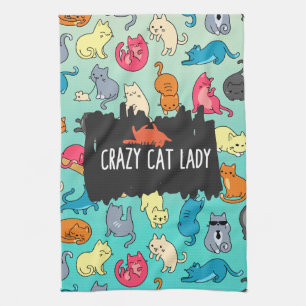 Crazy Cat Lady Niedlich und spielerisch Cat Patter Handtuch