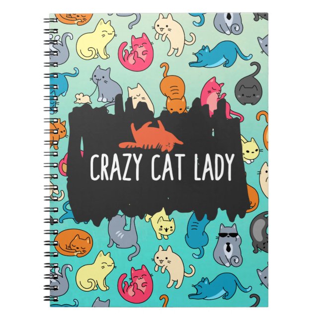 Crazy Cat Lady Niedlich und spielerisch Cat Patter Notizblock (Vorderseite)