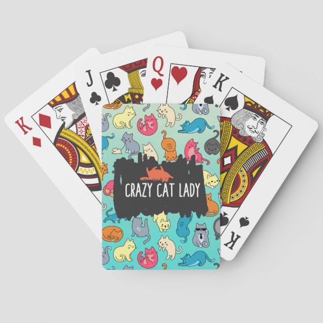 Crazy Cat Lady Niedlich und spielerisch Cat Patter Spielkarten (Rückseite)