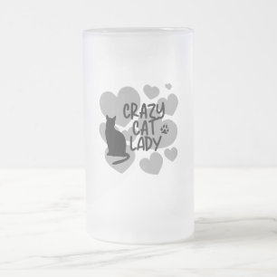 Crazy Cat Lady Notebook Mattglas Bierglas