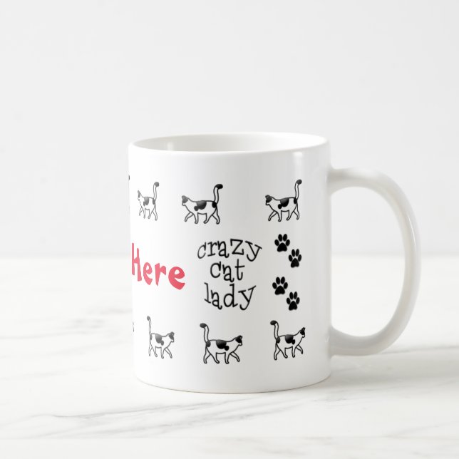 Crazy Cat Lady Personalisierte Mug Cup Tasse (Rechts)