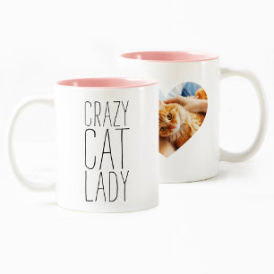 Crazy Cat Lady   Personalisiertes Hinzufügen Ihres Zweifarbige Tasse