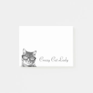 Crazy Cat Lady Post-it® Notes   Kätzchen in Brille Post-it Klebezettel