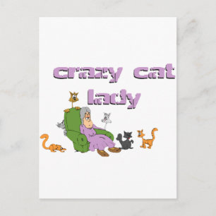 Crazy Cat Lady Postkarte