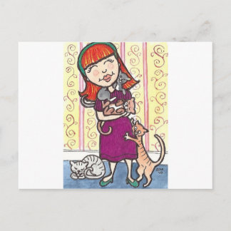 Crazy Cat Lady Postkarte