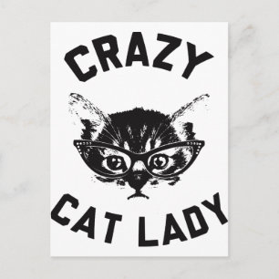 Crazy Cat Lady Postkarte