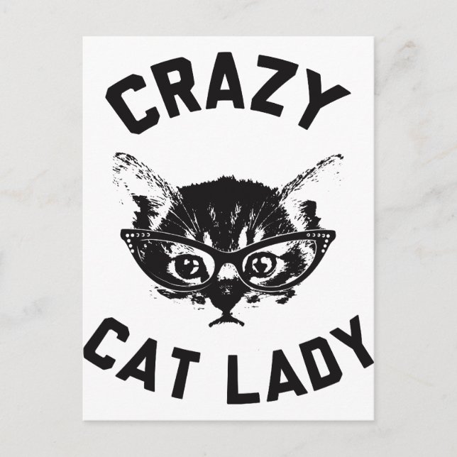 Crazy Cat Lady Postkarte (Vorderseite)