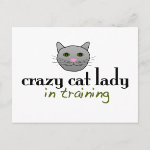 Crazy Cat Lady Postkarte